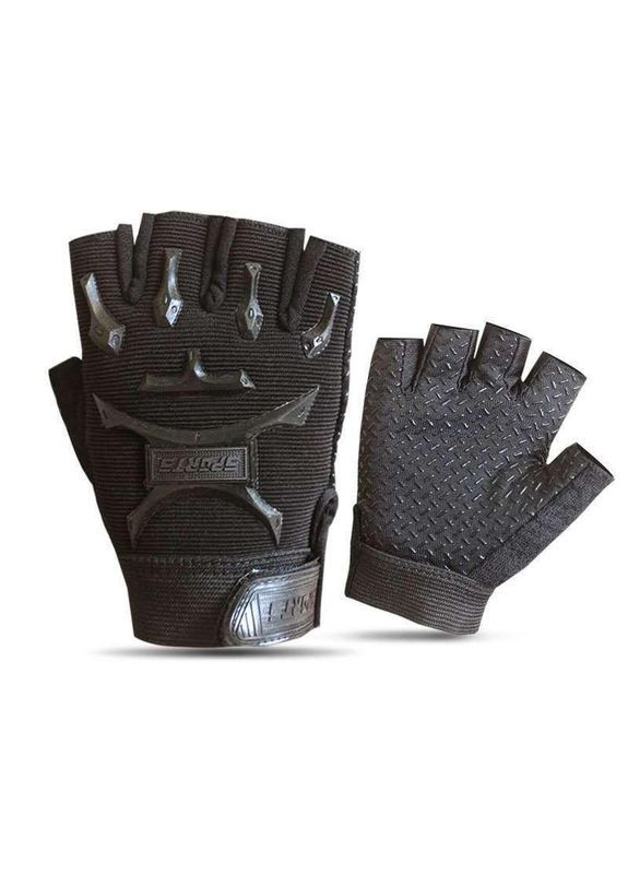 Дитячі спортивні рукавички з відкритими пальцями з захистом на кісточки чорні ( 12 років) No Brand (315599630)