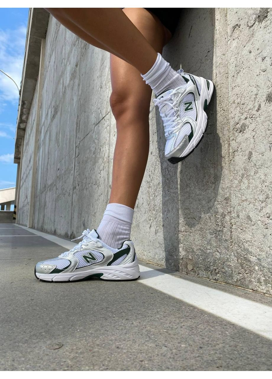 КРОСІВКИ ЖІНОЧІ NEW BALANCE 530 GREEN SILVER PREMIUM НЬЮ БЕЛАНС 530 No Brand сірі демісезони (367169246)