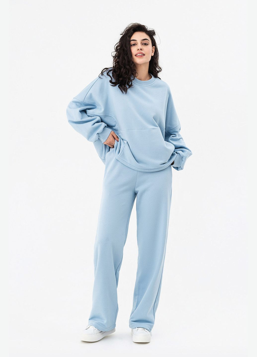 Синій світшот nari Garne однотонний (292553405)