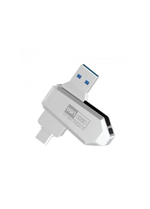 Флешка подвійна металева U50 128 GB USB 3.0 + Type C XO (282001360)