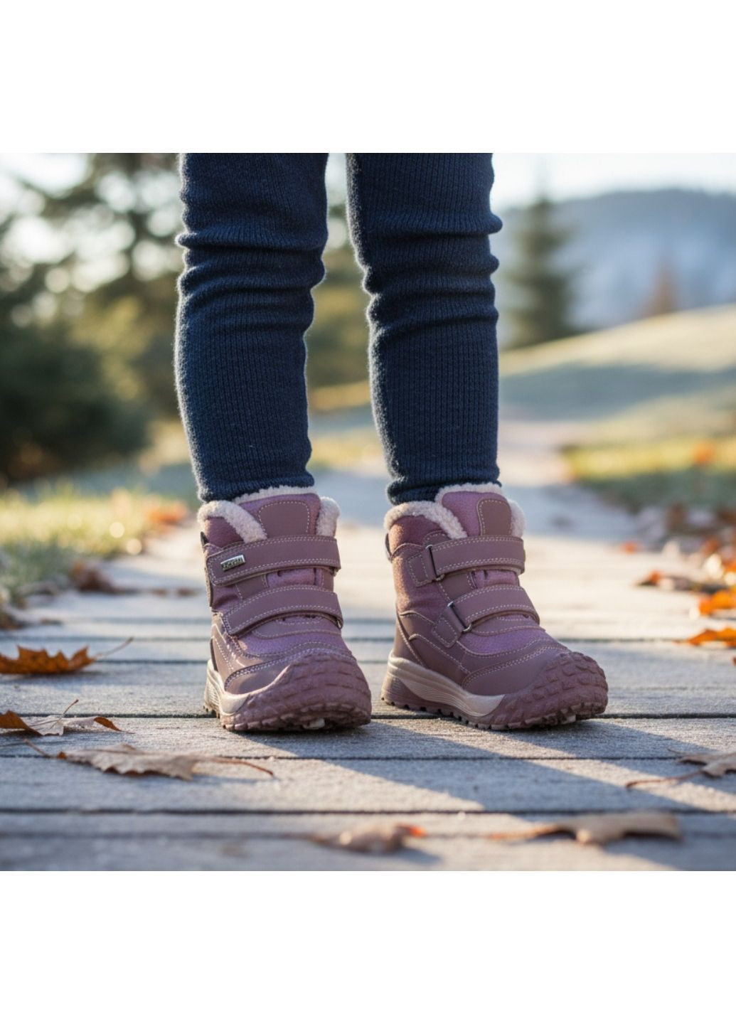 Розовые спортивные, повседневные, кэжуал зимние зимние ботинки для девочки дутики утепленные термоботинки на овчине липучках Tom.M