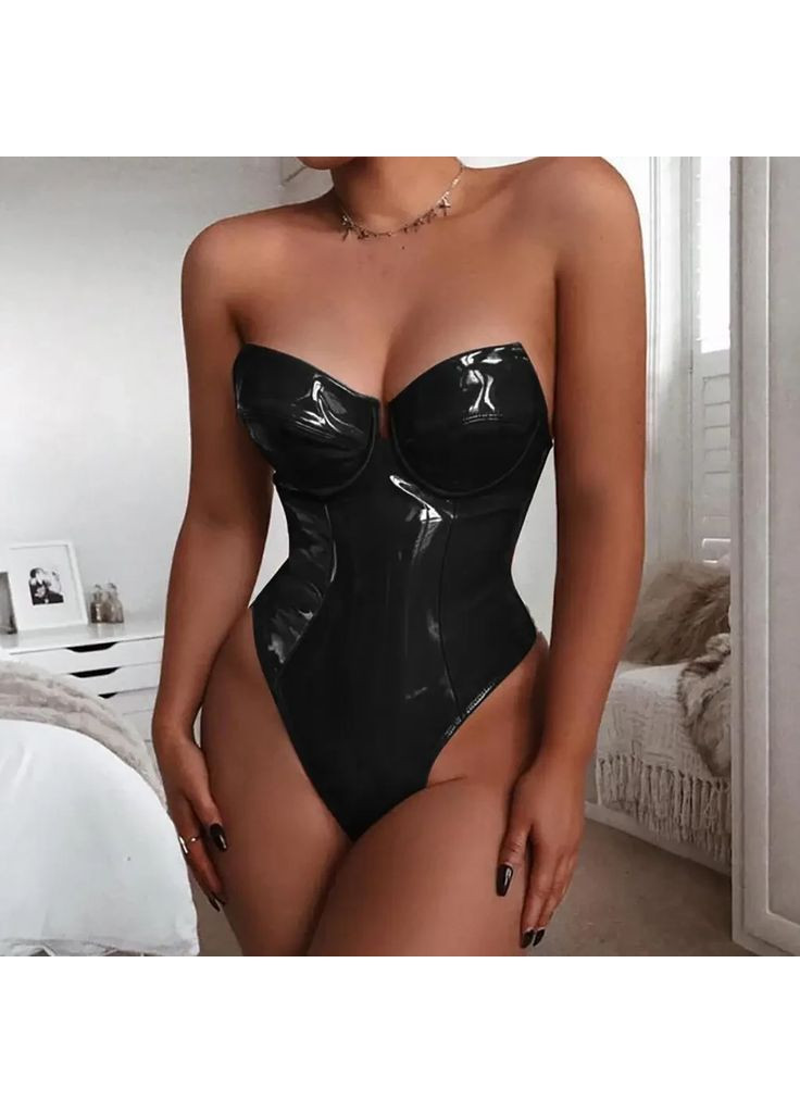 Черный демисезонный боди латекс латексный боди сексуальный боди сексуальное белье эротическое бельё China