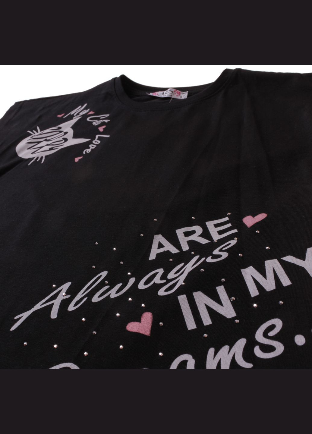 Чорний літній футболка + спідниця 7008 чорний Joi