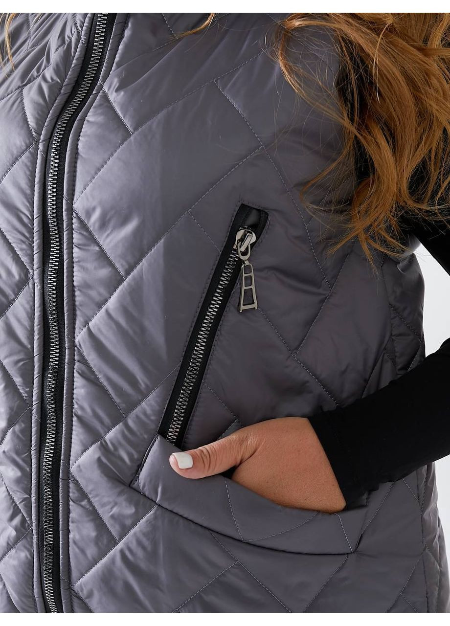 Жилетка плащівка Лаке стьобана,синтепон 150,з кишенями та капюшоном глибоким Україна (356670839)