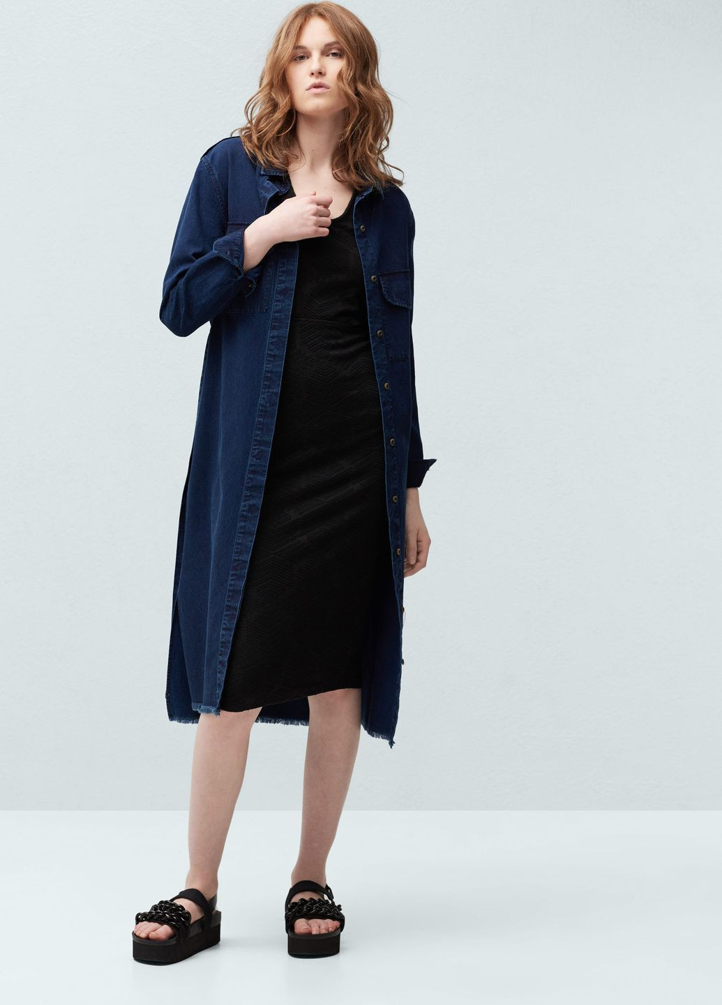 Черное повседневный платье черный Mango однотонное