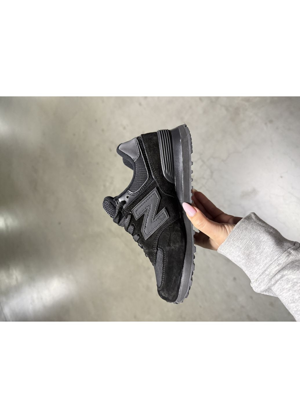 КРОССОВКИ ЖЕНСКИЕ NEW BALANCE 574 ALL BLACK НЬЮ БЕЛАНС 574 No Brand чёрные демисезоны (368887680)