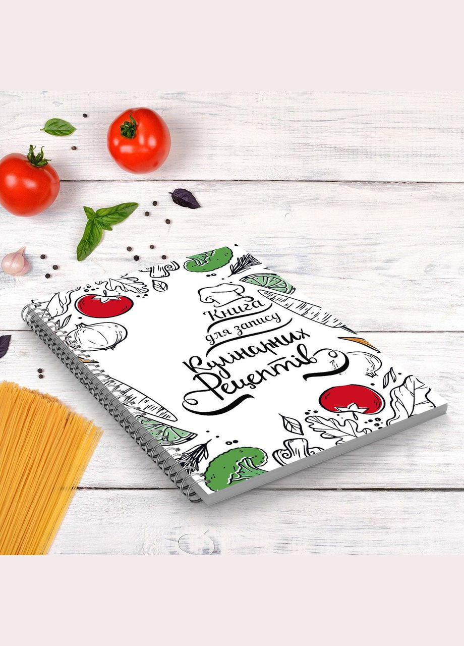 Книга для записи кулинарных рецептов "Овощи" на спирали Кавун блокнот для запису (316116197)