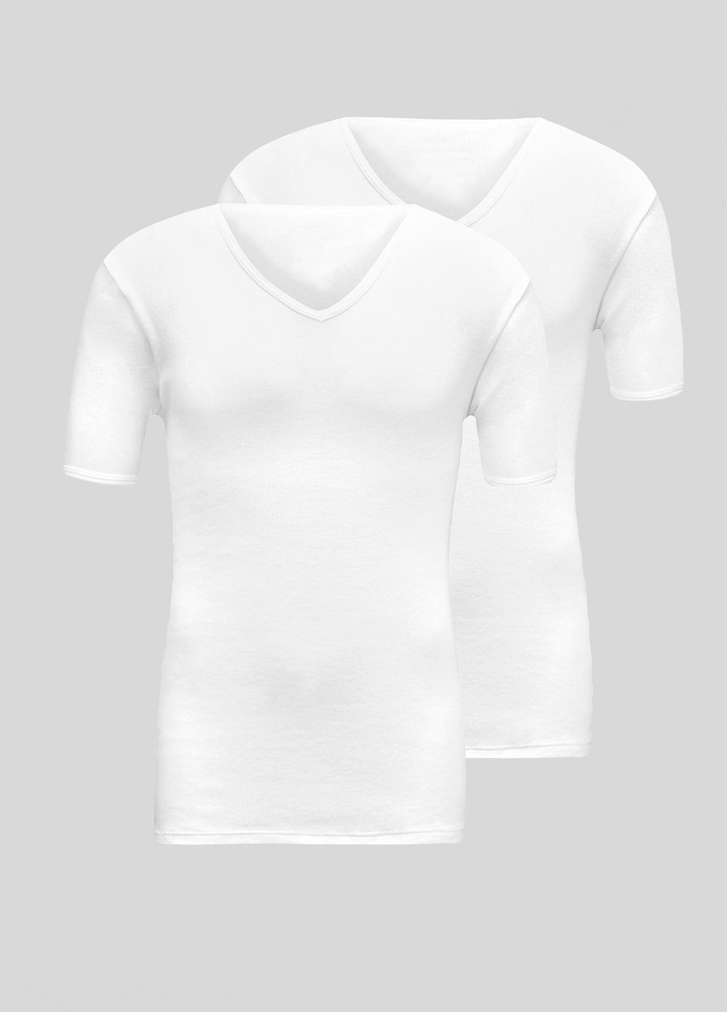 Біла комплект футболок у рубчик (2шт) C&A
