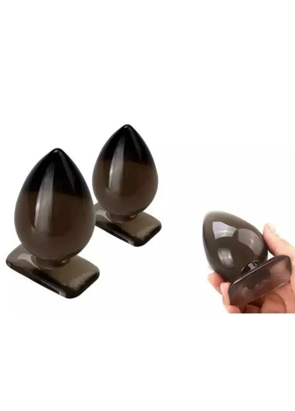 Анальная пробка силиконовая мягкая с присоской, стимулятор для анального секса, черная No Brand (337167604)