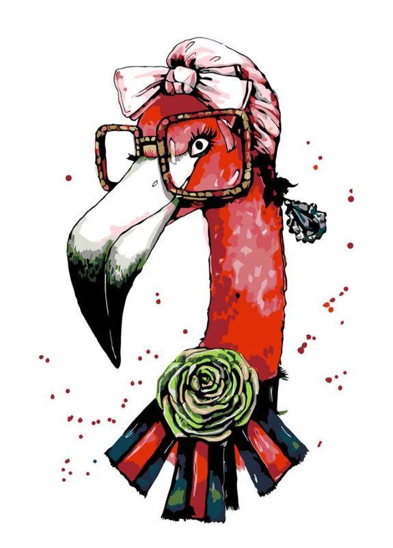 Картина за номерами. "Fashion Flamingo" 35х45см N00013207 Rosa (301791557)