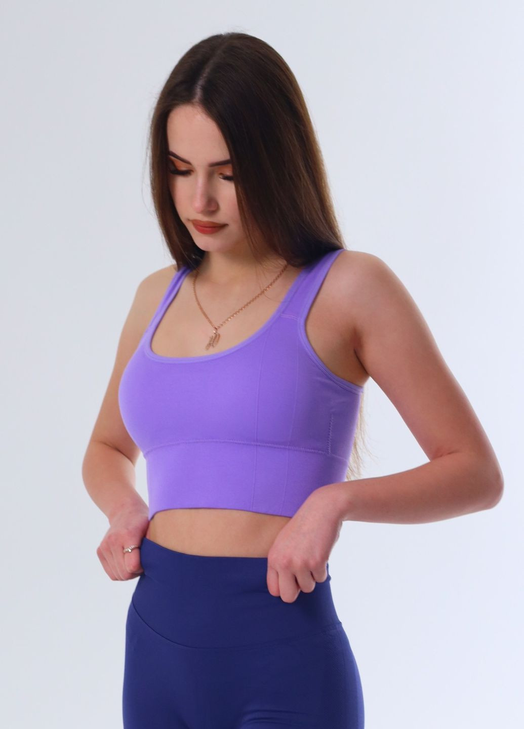 Бра-топ спортивный фиолетовый с широкими бретелями (70089) FitFiesta (328596874)