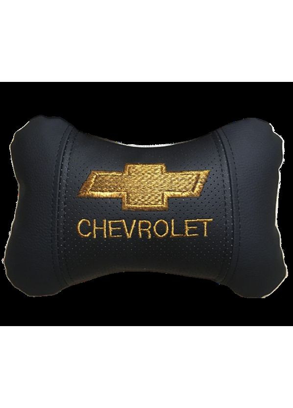 Подушка на подголовник под шею черная Шевроле - 056 Chevrolet (340489841)