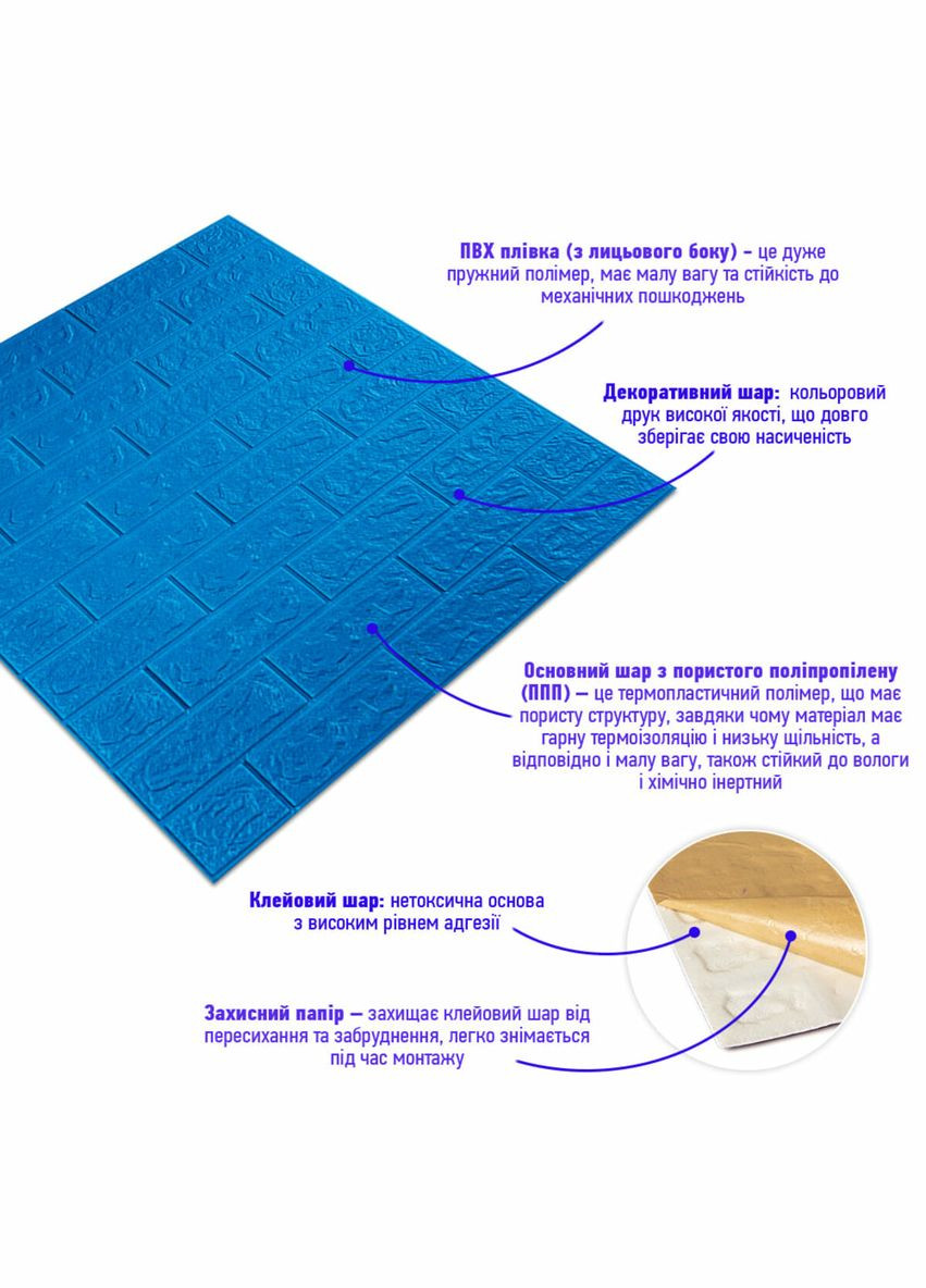 3D панель самоклеюча 700х770х5мм цегла (003-5) SW-00000154 Sticker Wall (327089268)