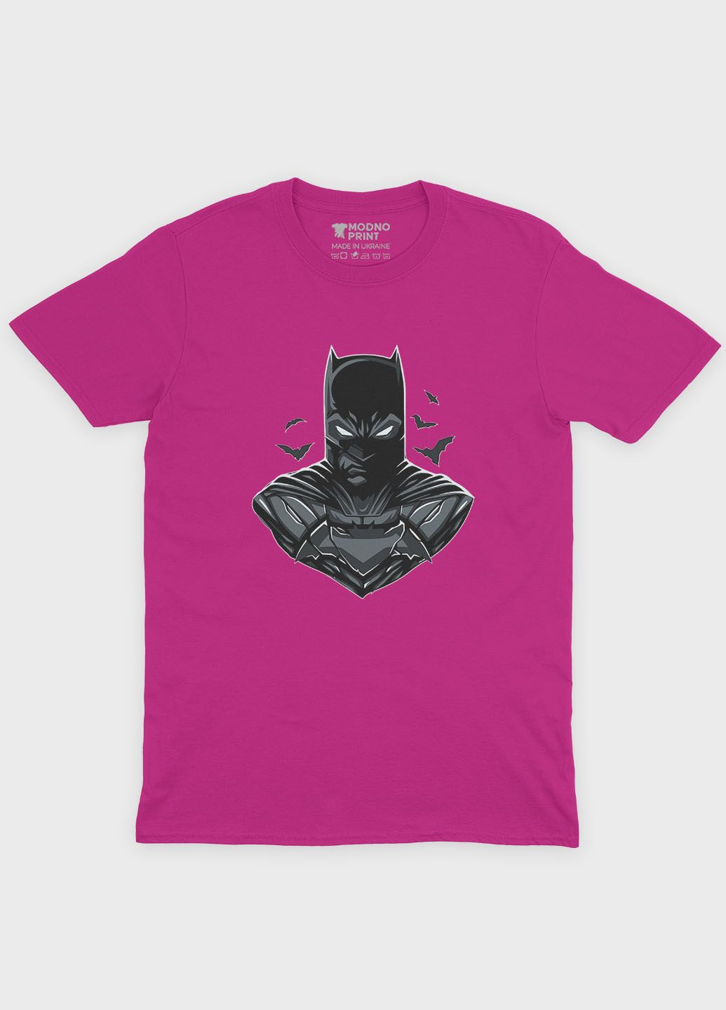 Рожева демісезонна футболка для дівчинки з принтом супергероя - бетмен (ts001-1-fuxj-006-003-026-g) Modno