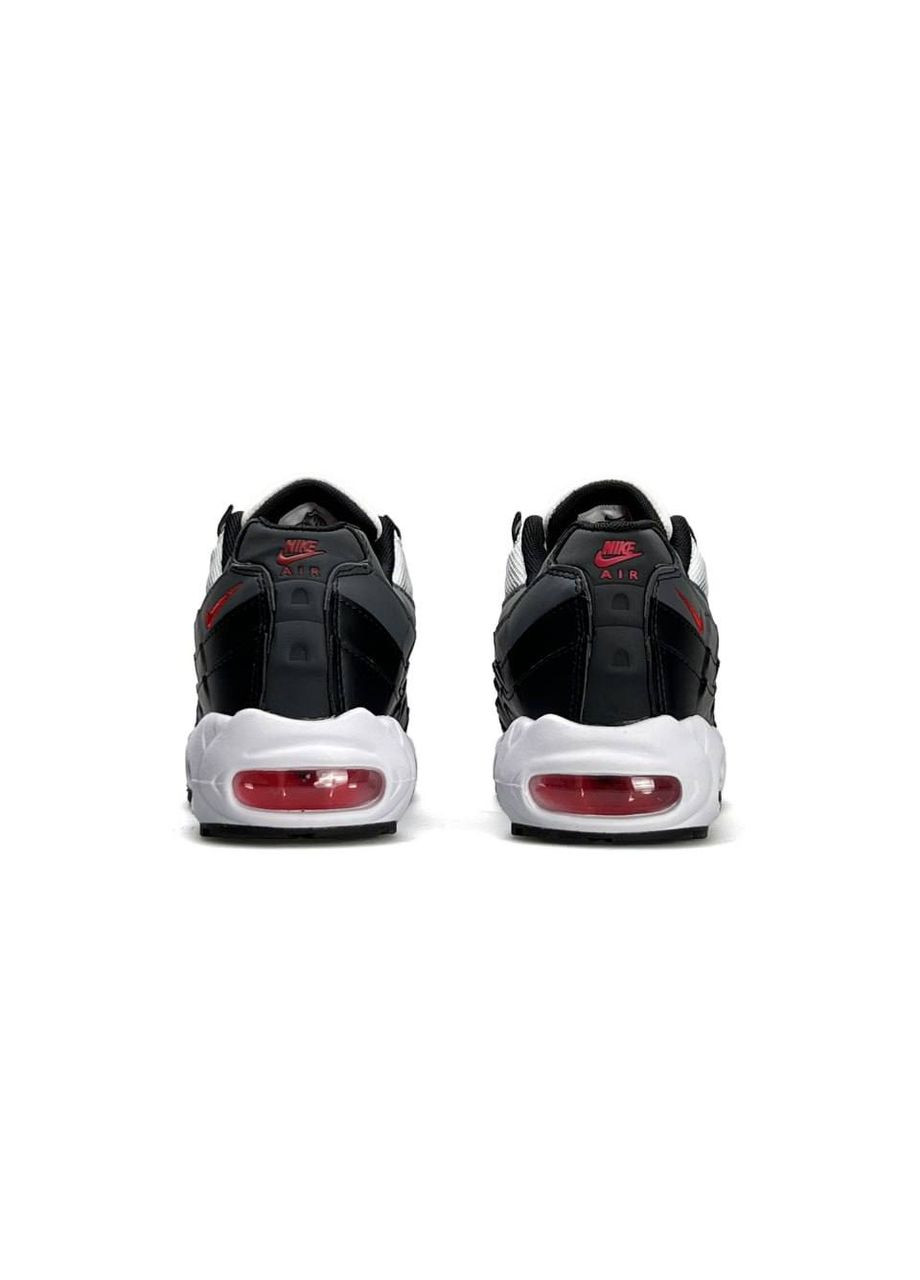 Черные демисезонные кроссовки мужские nike No Brand Air Max 95 Black Grey Red