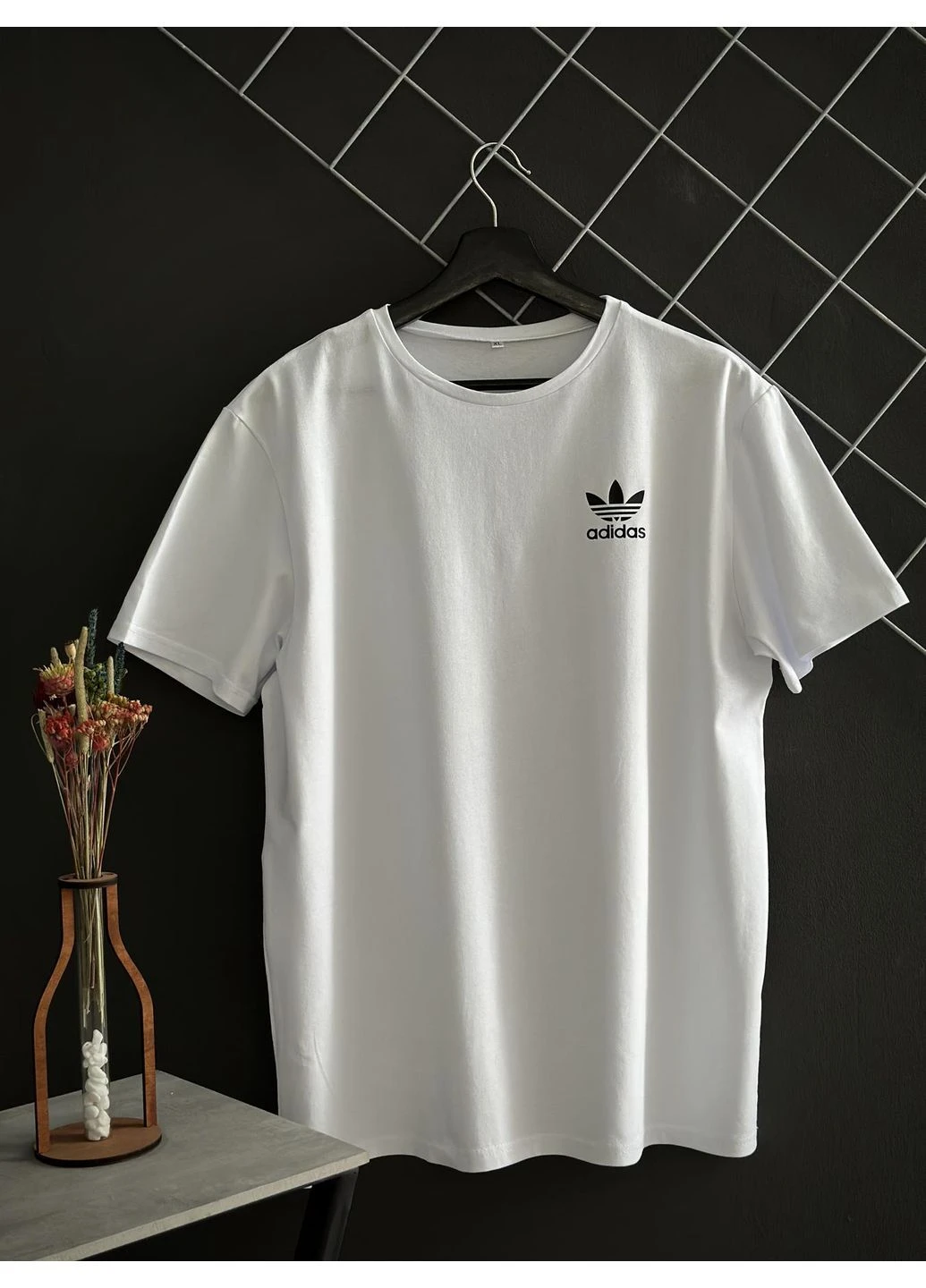 Черно-белый шорты adidas белый лого + футболка adidas Vakko