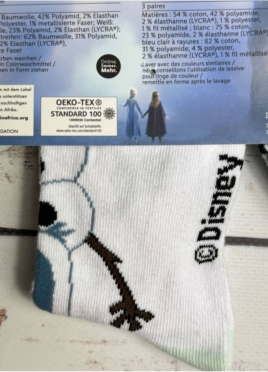 Комбинированные носки (набор) детские для девочки frozen разноцветный (25/100) Disney рисунки (354822818)