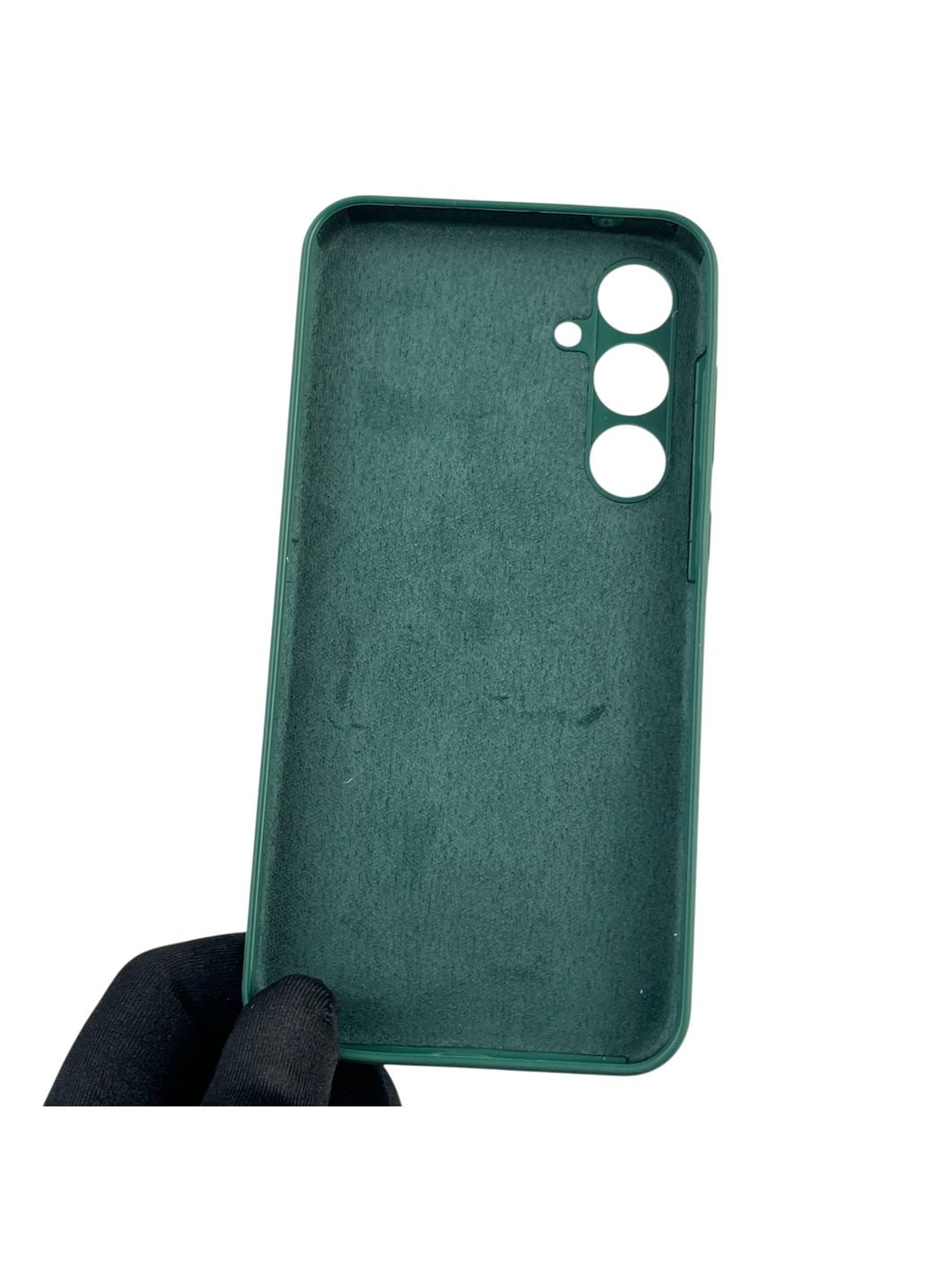 Чехол для Galaxy A55 5G (SM-A556B) силиконовый с микрофиброй нескользящий на самсунг а55 5г зеленый Samsung (366388180)