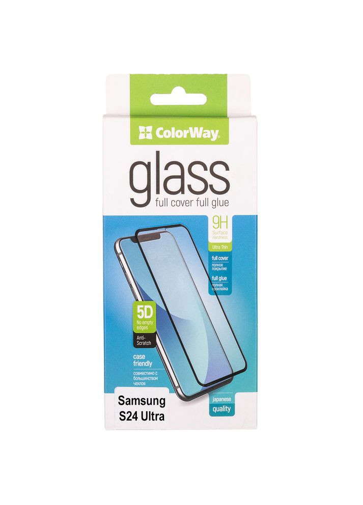 Захисне скло 9H FC glue до Samsung Galaxy S24 Ultra Black (CW-GSFGSG928-BK) Colorway (307437807)