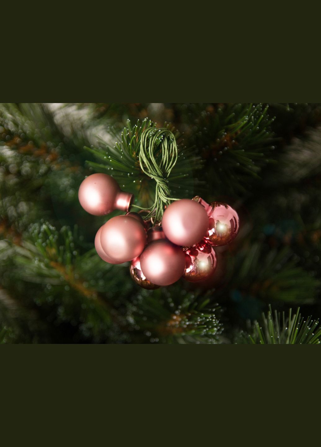 Ялинкові скляні кульки-грони "", темно-рожеві Ø 2 см House Of Seasons (329407107)