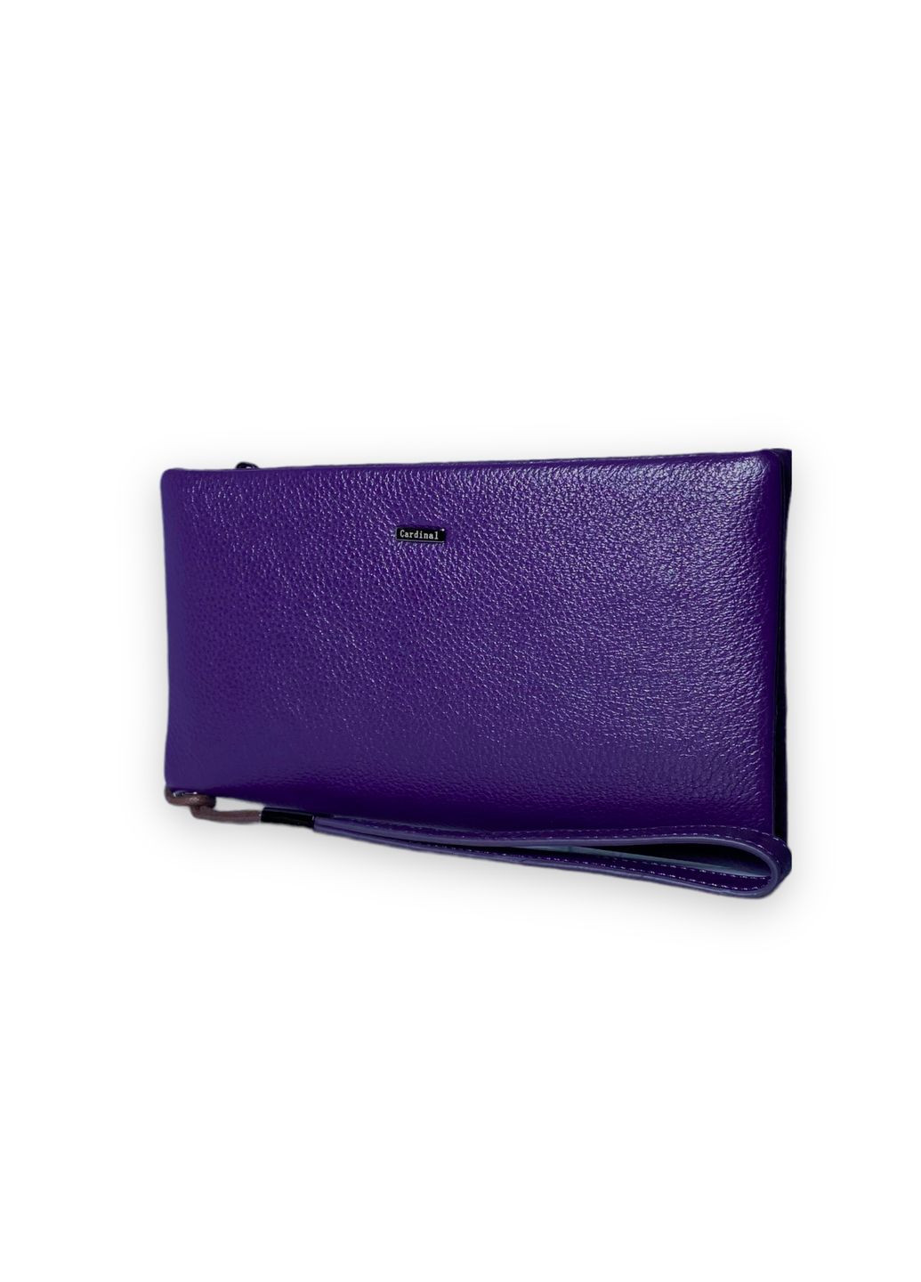 Жіночий клатч гаманець натуральна шкіра 2 відділи 12 осередків для карт розмір: 20.5*11.5*2 см фіолетовий Cardinal (266911719)