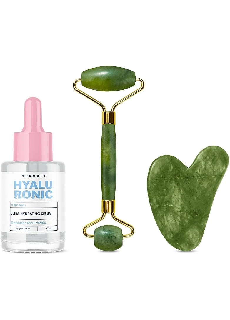 MERMADE Набір для масажу обличчя 4D Hyaluronic Acid & PatcH2O (f/ser/30ml + f/massager/2pc) Набор для массажа лица (2-1195094) — Крем, Україна (380128572)