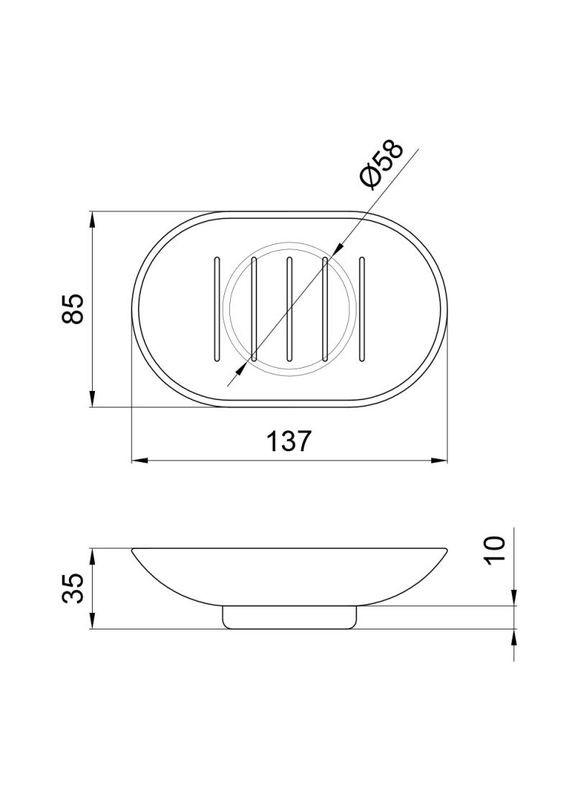 Мыльница Oreo 0210 (матовое стекло) LDORE0210CRM32454 Chrome LIDZ 02.10 (361259308)