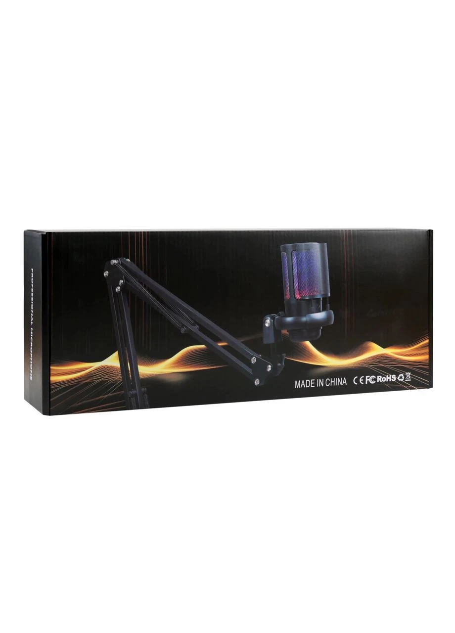 Микрофон Для Стрима ME6S-35-RGB на Струбцине Черный No Brand (391189371)