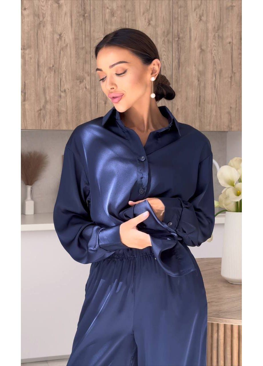 Домашний женский комплект брюки и рубашка шелк Nositi (365765667)
