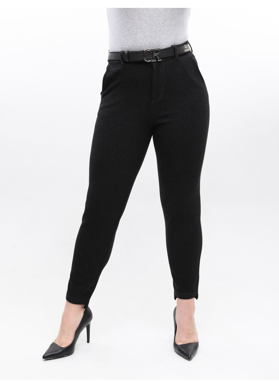 Штани жіночі чорні слім МОМ теплі великі розміри CARMITO MOM (369668880)