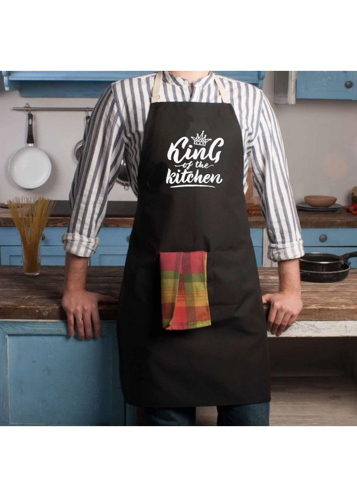 Фартук King of the kitchen для мужчин с карманом регулируемый по размеру кухонный фартук ProDobro (365441116)