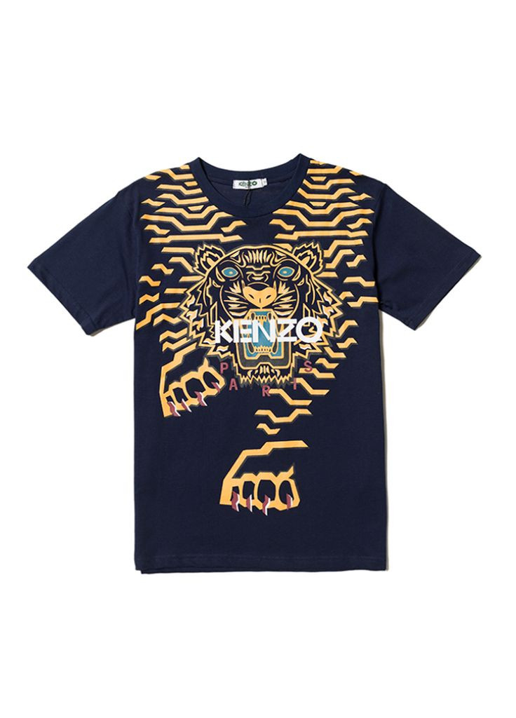 Синя футболка синя No Brand Tiger Blue T-Shirt Mens