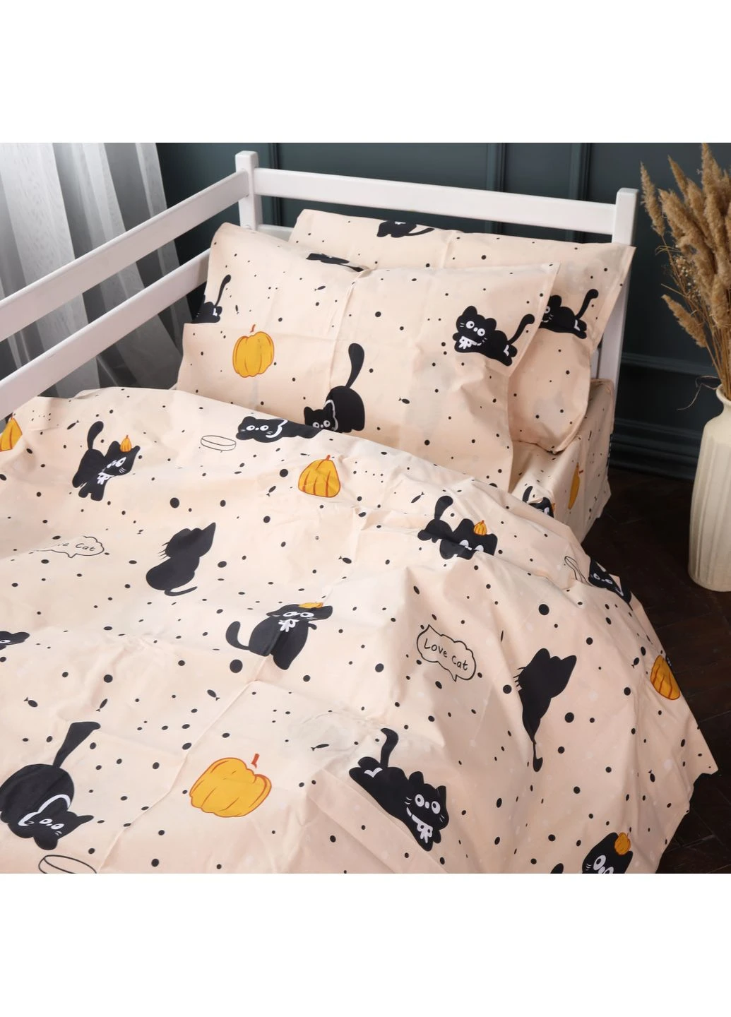 Комплект постільної білизни Бязь 17-0856 Pumpkitty Полуторний Mirson (399186706)