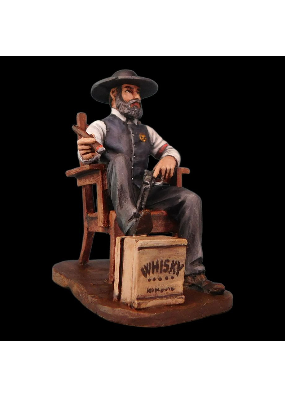 Статуетка фарбована Шериф із сигарою 6,5 см з металу та олова, колекційна, антикваріат, подарунок колекціонеру Artfactory (361861104)