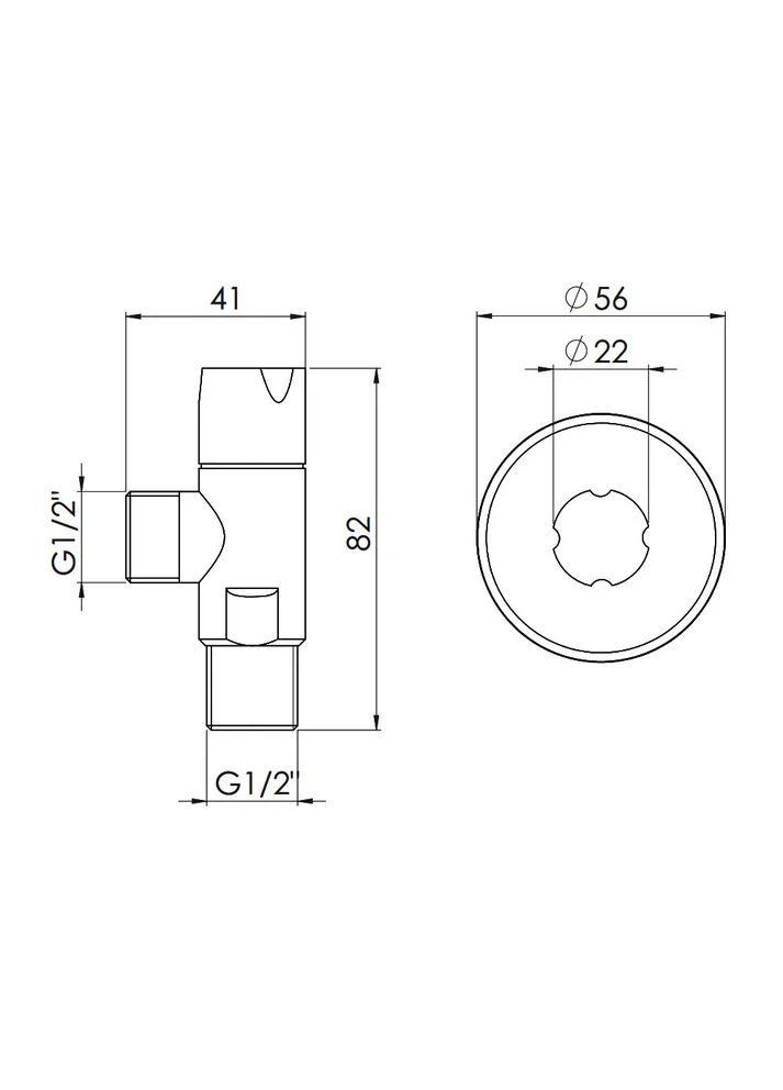 Кран кутовий Standart (ручка кругла) з керам.буксою 1/2"Н х 1/2"Н SF342W1515 Thermo Alliance (397091563)
