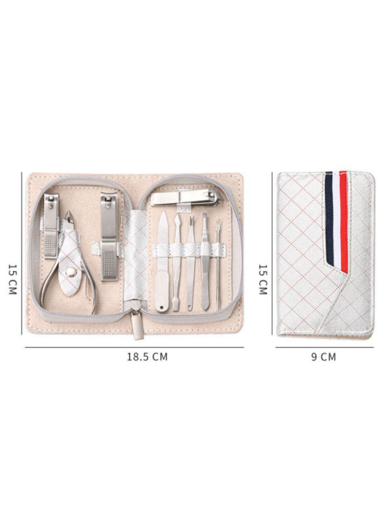 Набір для манікюру та педикюру Manicure 9 предметів зі сталі в сумці Silver Max-Manicure (297949510)
