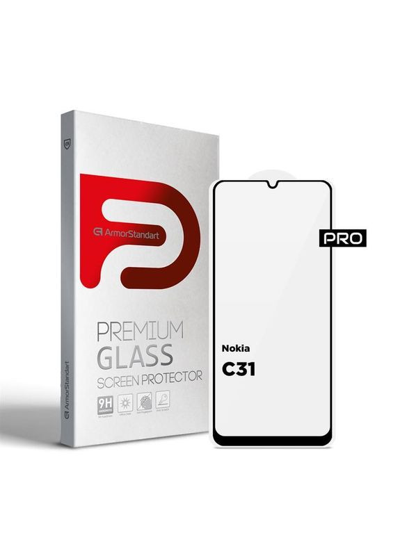 Защитное стекло Pro для Nokia C31 Black (ARM64946) ArmorStandart (332963703)