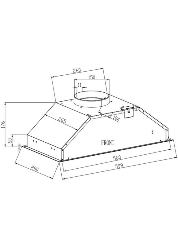 Вытяжка SMART S BL A/60/T Black INTERLINE (315059078)