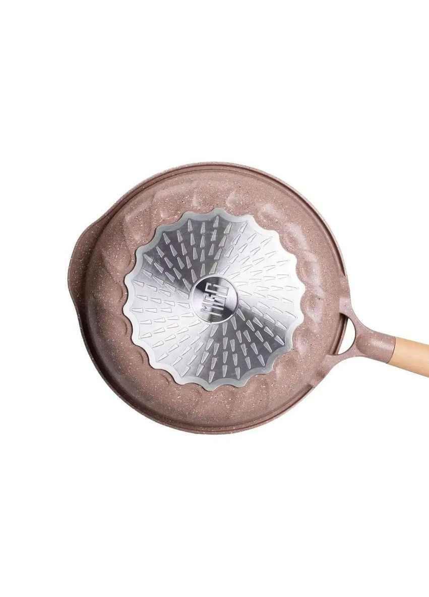 Алюмінієва сковорода 2,8 л з мармуровим антипригарним покриттям Ø 28 см, товсте дно кавовий HP-4-420CO MGC (368767284)