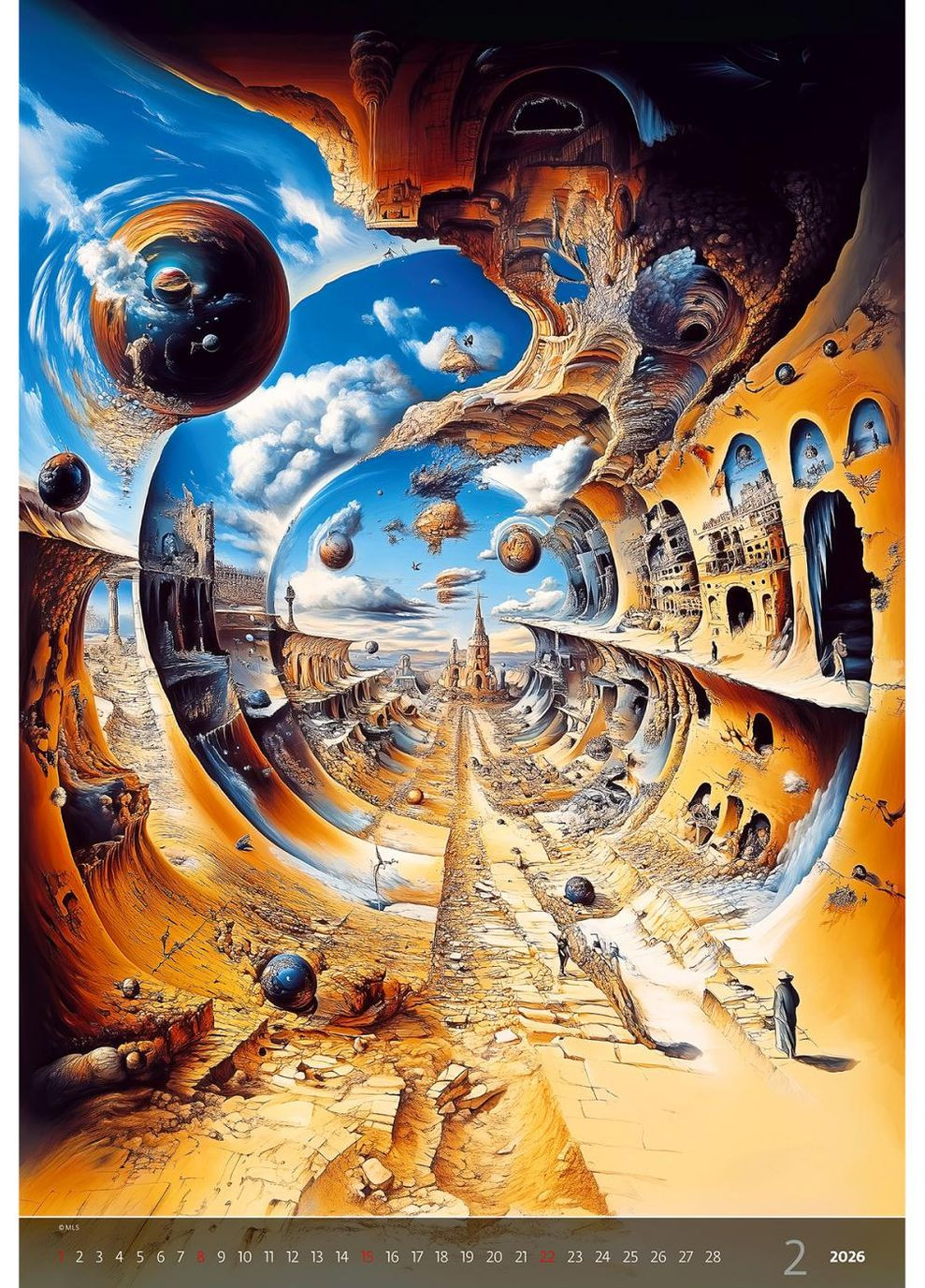 Календар HELMA 2026 48,5 x 33,4 см Surreal New Worlds Helma 365 (361855122)