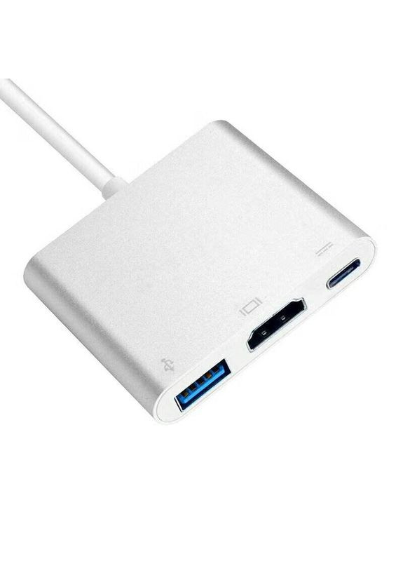 Кабель переходник USB TypeC to HDMI Adapter для Apple MacBook серебристый No Brand (282704003)