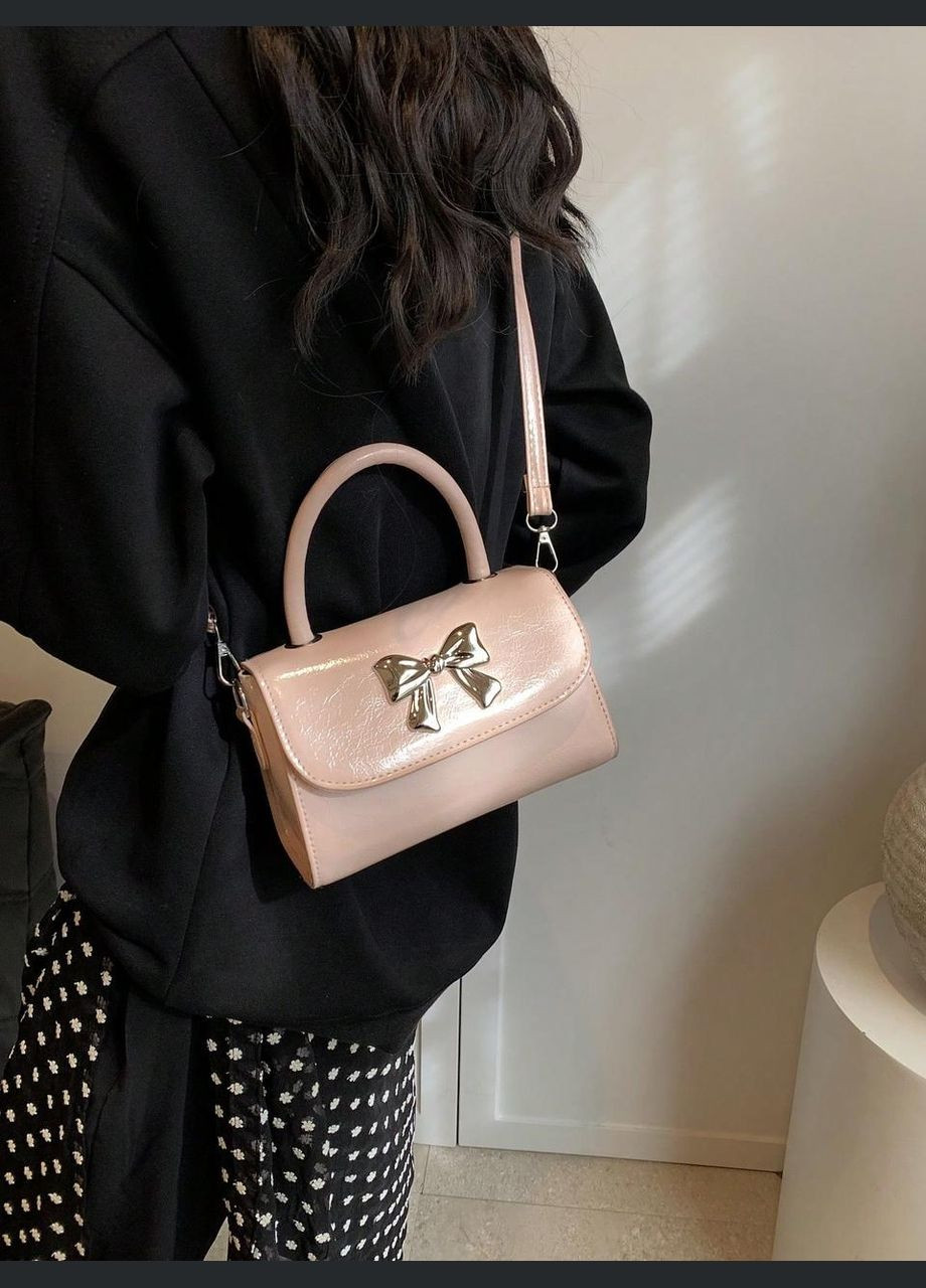 Жіноча класична сумка 1610 крос-боді через плече рожева No Brand (313235587)