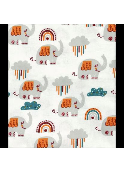 Фланелевая пеленка 110х90см Слоник с радугой #54 (байка) Mommy Bag (357494809)