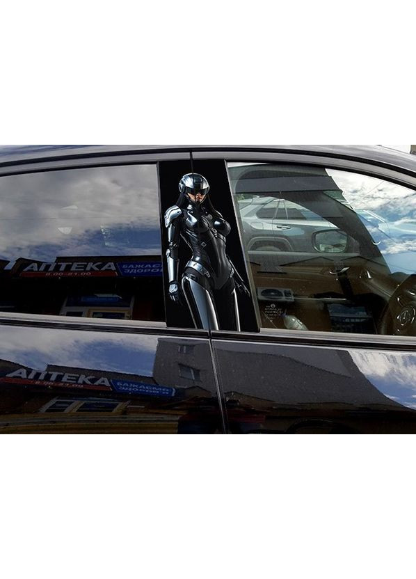 Наклейки на стойки дверей авто 3D TUNING STUDIO Девушка латекс робот 500х220х0.15мм=2штуки No Brand (362499348)