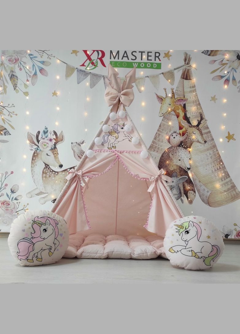 Вігвам БОН БОН Веселі єдинороги на пудрі. Повний комплект! No Brand (316221737)