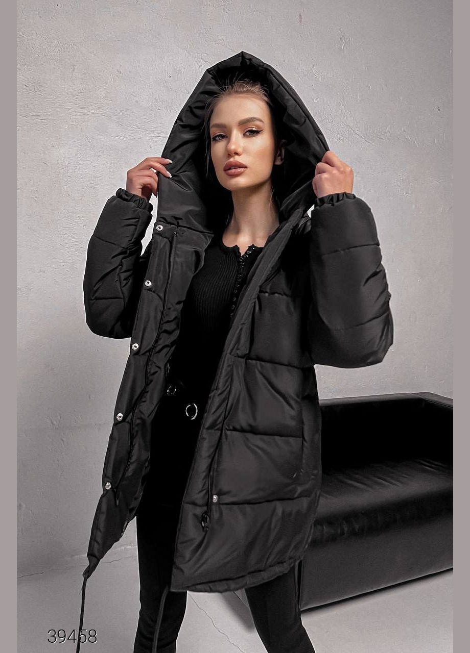 Черная демисезонная зимняя куртка женская Liton