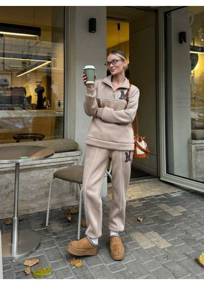 Женский спортивный костюм на флисе, турецкая тринитка, размер (арт. 588LUB) No Brand (370618837)