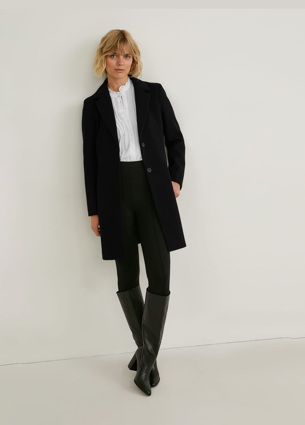 Черное демисезонное Удлиненное пальто C&A