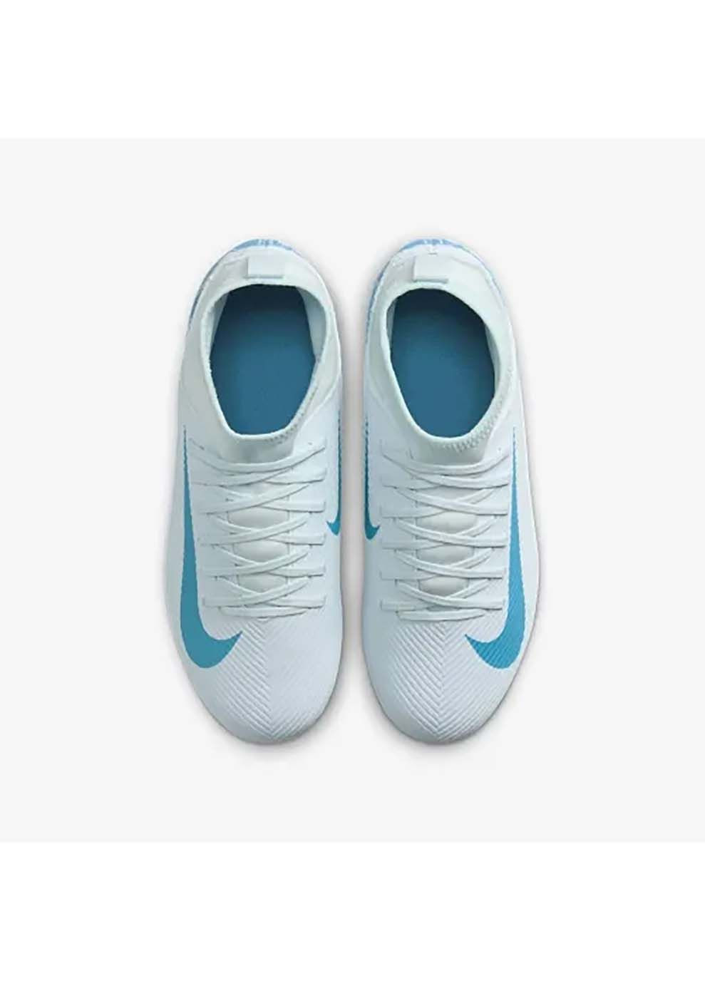 Голубые детские бутсы jr superfly 10 club fg/mg голубой Nike