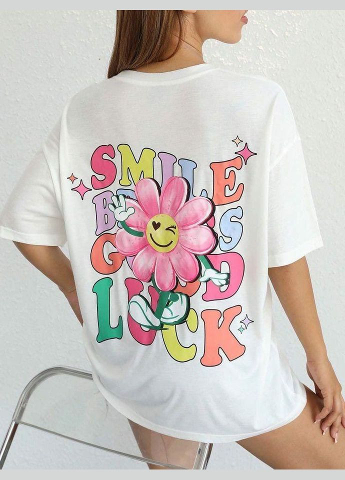 Женская футболка с принтом повседневная L Белый No Brand - (341250125)